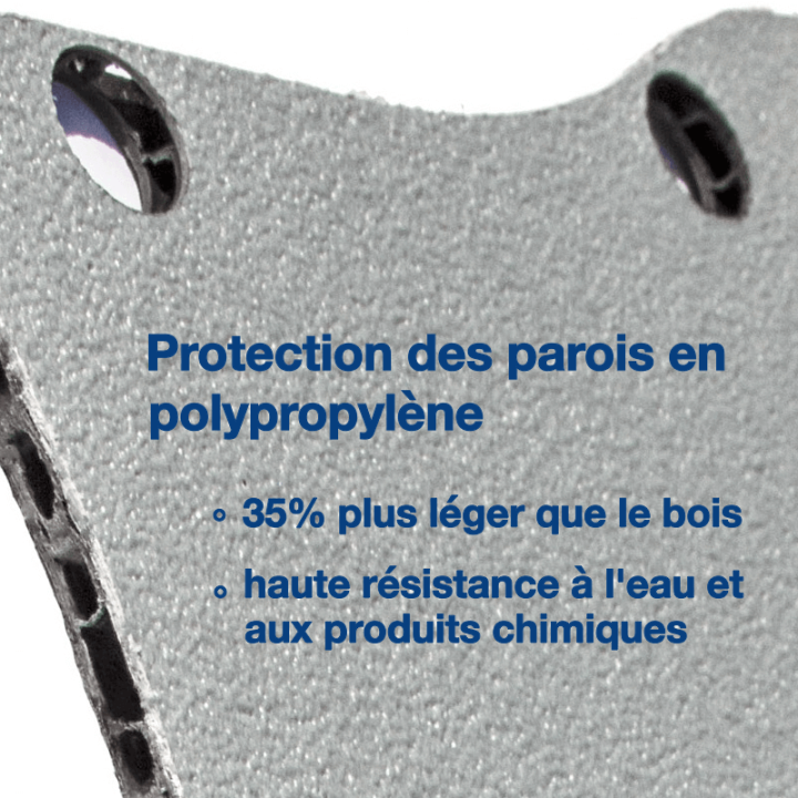 Habillage polypro & bois complet - Renault Master - détails protections parois