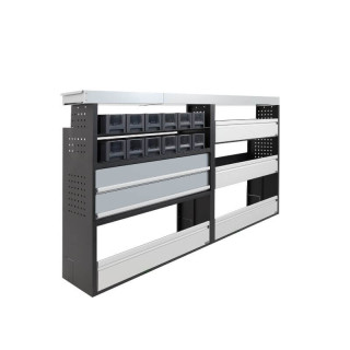 Aménagement PROVAN (gauche) avec tiroirs pour Opel Vivaro 2014-2019 (photo générique) - vue de côté