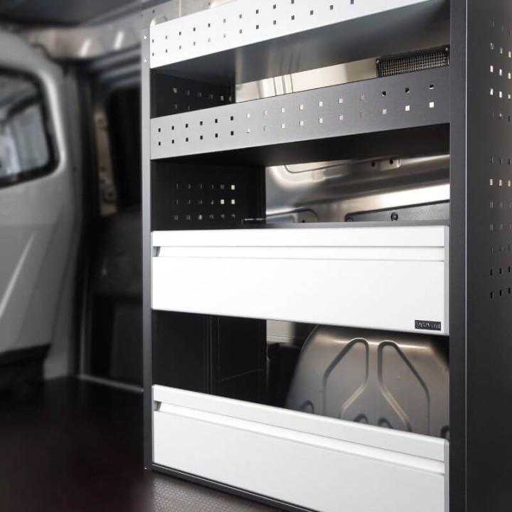 Aménagement PROVAN L830mm (gauche ou droite) pour Nissan NV200 2009-2018 (photo générique)