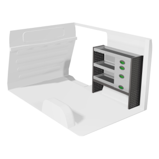 Aménagement pour Volkswagen T6 droit avec tiroirs vue de face