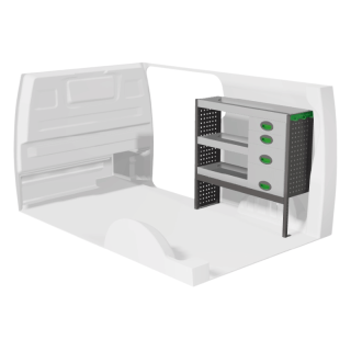 Aménagement pour Mercedes Vito 2014+ droit avec tiroirs vue de face