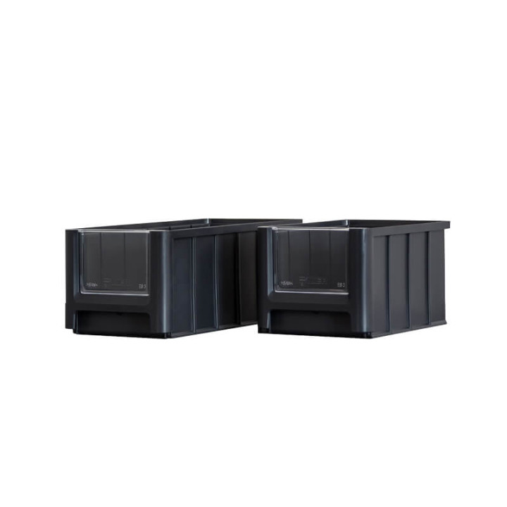 Bacs de rangement avec fenêtre pour étagère métal pour utilitaire