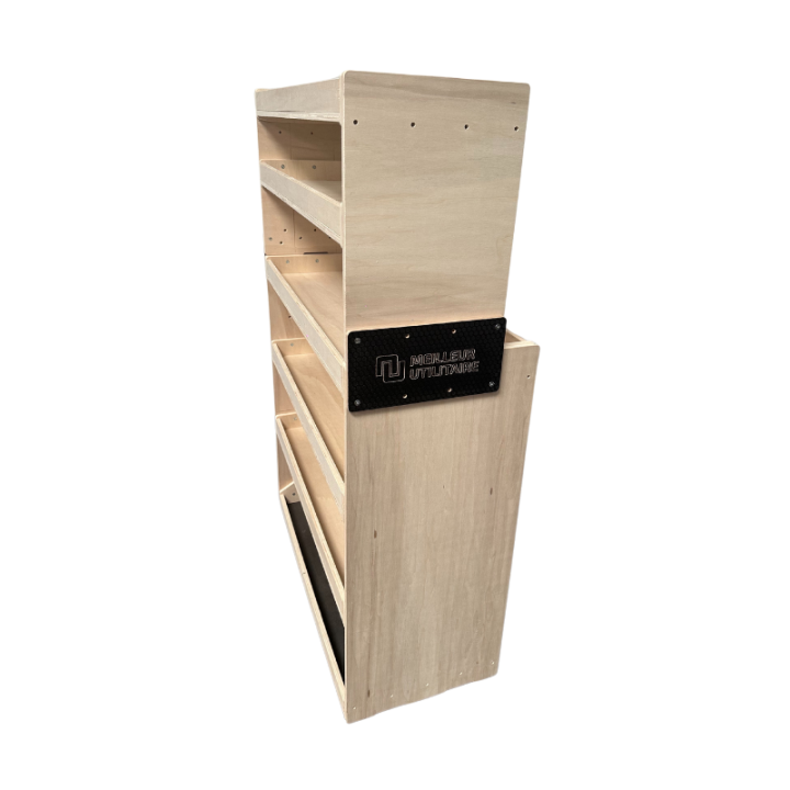 Etagère bois brut vue de côté Peugeot Boxer 2006+