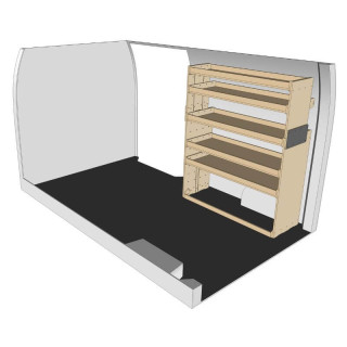 Etagère bois brut vue de face renault master 2010-2024