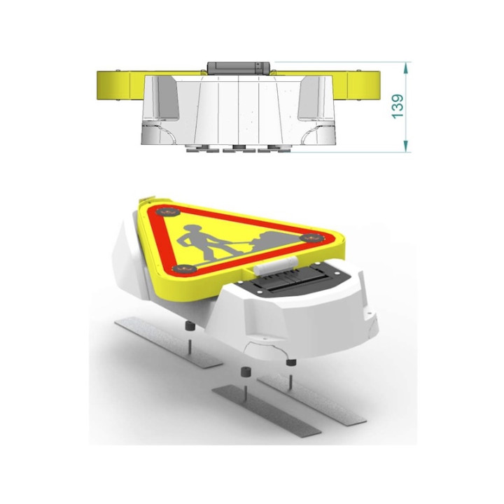 Fixation par adhésifs 3M homologués - vue 3D