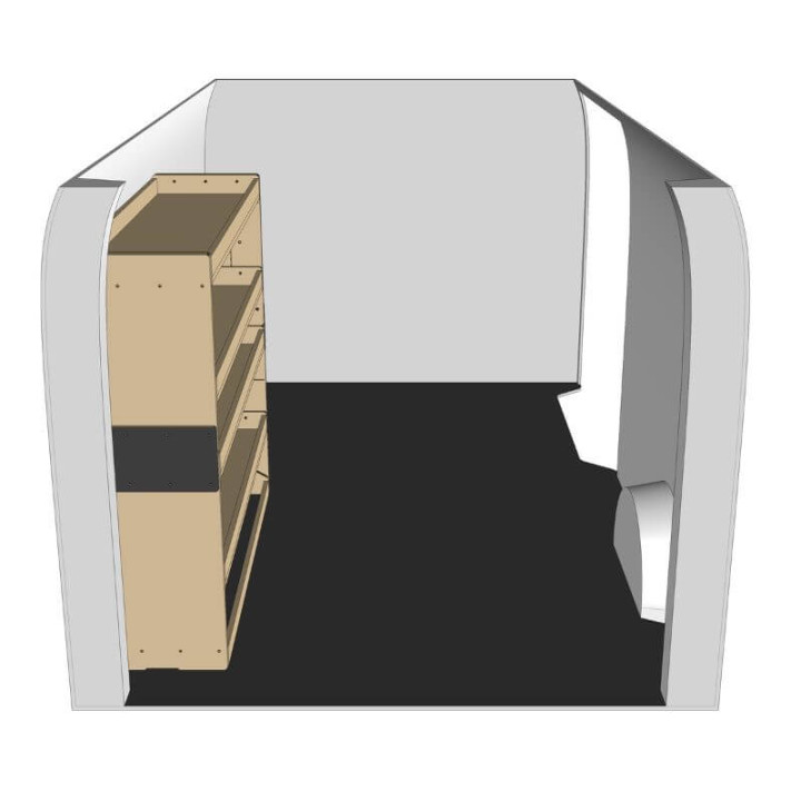 Etagère bois brut droite vue de côté Renault Trafic 2014-2024
