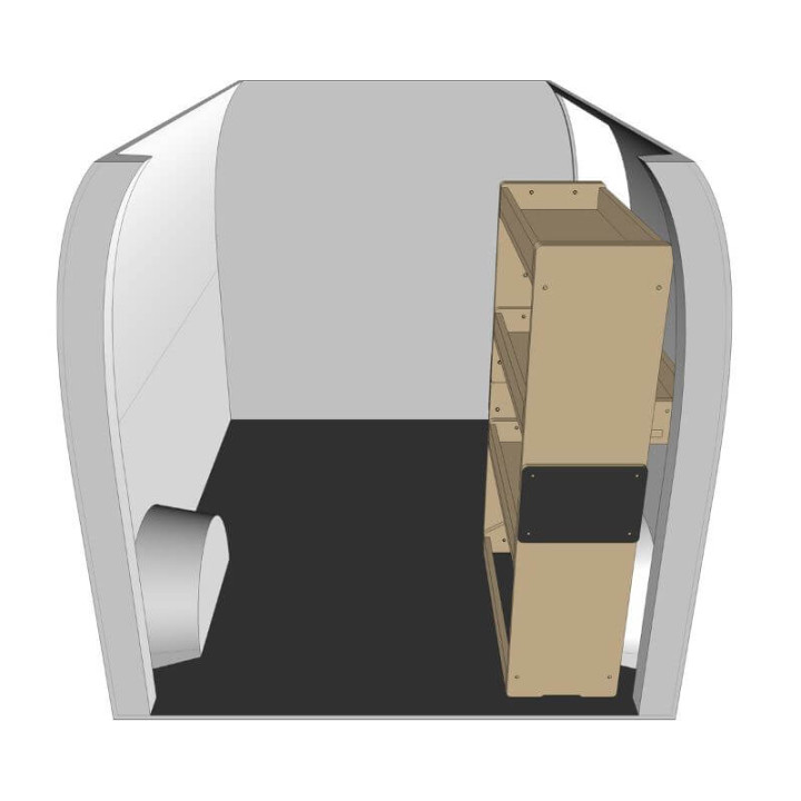 Etagère bois brut droite vue de côté Citroen Berlingo 2008-2018