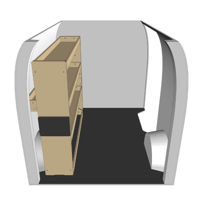Etagère bois brut gauche vue de côté Renault Express Van 2021+