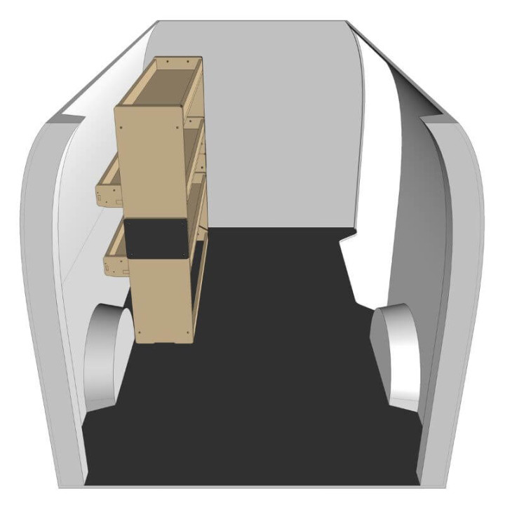 Etagère bois brut gauche vue de côté Citroen Berlingo 2008-2018