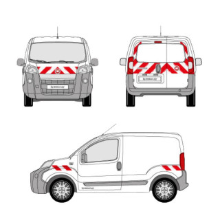 Kit de balisage - Fiat Fiorino portes battantes. Bandes adhésives pré-découpés prêtes à poser