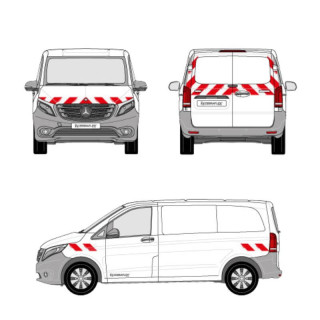 Kit de balisage - Mercedes Vito portes battantes. Bandes adhésives pré-découpés prêtes à poser