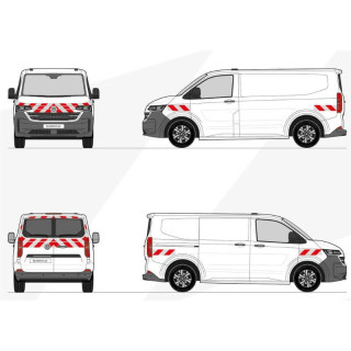 Kit de balisage -Volkswagen Transporter T7 portes battantes. Bandes adhésives pré-découpés prêtes à poser