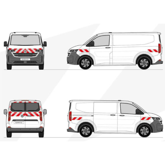 Kit de balisage -Volkswagen Transporter T7 portes battantes. Bandes adhésives pré-découpés prêtes à poser Kit de balisage -Volkswagen Transporter T7 portes battantes. Bandes adhésives pré-découpés prêtes à poser