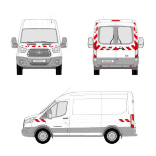 Kit de balisage - Ford Transit portes battantes. Bandes adhésives pré-découpés prêtes à poser