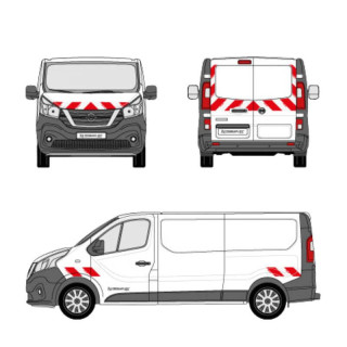 Kit de balisage - Nissan NV300 portes battantes. Bandes adhésives pré-découpés prêtes à poser