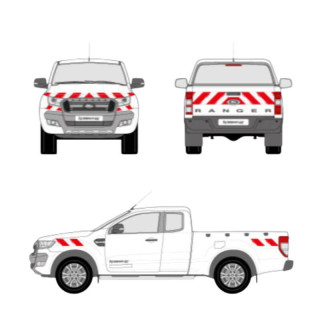 Kit de balisage - Ford Ranger PICK-UP - bande réfléchissantes autocollantes