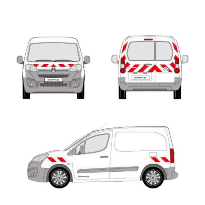 Kit de balisage rouge et blanc - Citroen Berlingo II 2008-2012