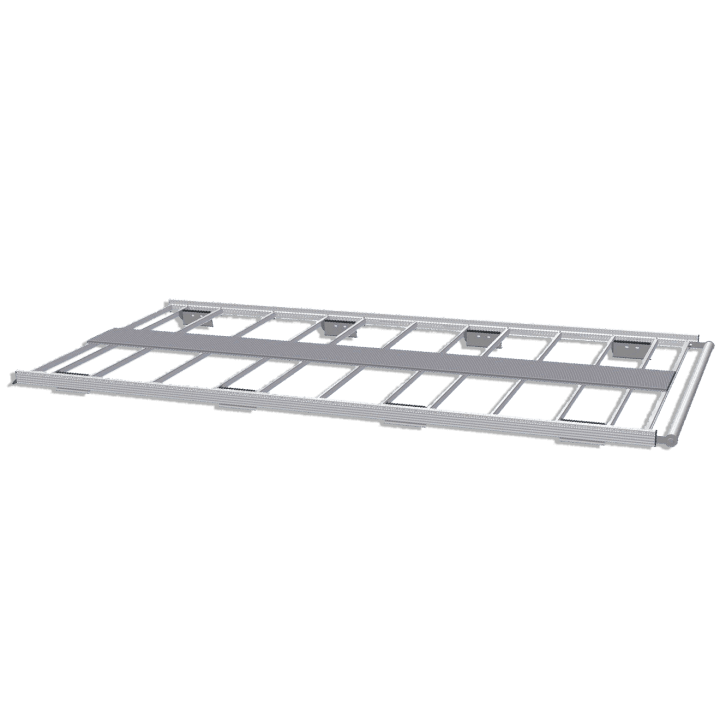 Galerie aluminium pour Ford Courier 2024+. Galerie plate idéale pour parkings
