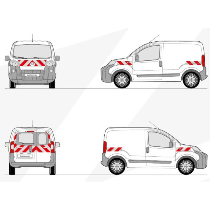 Kit de balisage - Citroen Nemo avec portes battantes et vues latérales
