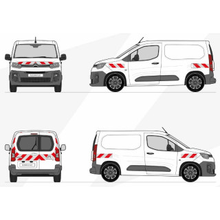 Kit de balisage - Citroen Berlingo Van 2018-2023. Bandes adhésives pré-découpés prêtes à poser