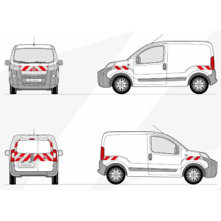 Kit de balisage - Fiat Fiorino 2007 portes battantes. Bandes adhésives pré-découpés prêtes à poser