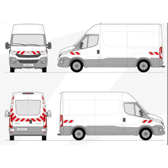 Kit de balisage - IVECO Daily 2022+. Bandes adhésives pré-découpés prêtes à poser