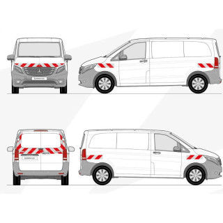 Kit de balisage - Mercedes Vito 2014+ portes battantes. Bandes adhésives pré-découpés prêtes à poser