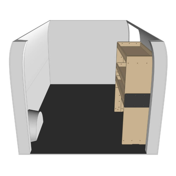 Etagère bois brut droite vue de côté Renault Trafic 2024+