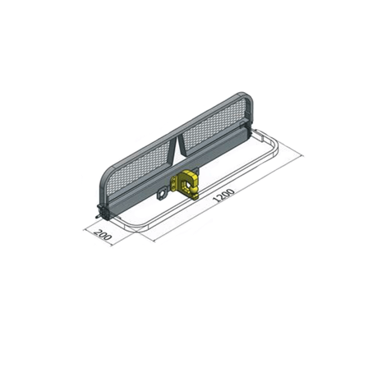 Marchepied relevable - utilitaires avec attelage - dimensions