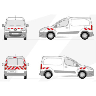 Kit de balisage - Peugeot Partner II phase 1 de 2008-2012 avec portes battantes