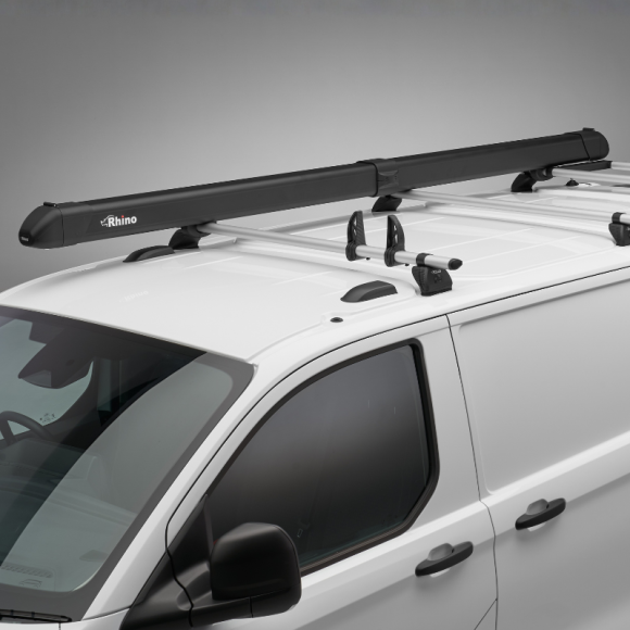 Porte tube Aluminium Noir Rhino sur barres de toit