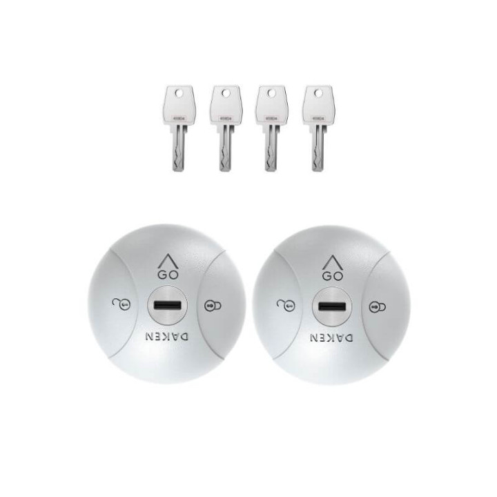 Serrure antivol utilitaire Daken Saturn GO double gris avec 4 clés