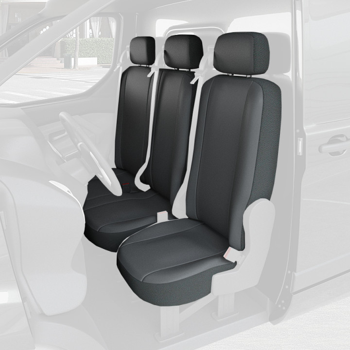 Housses de siège en simili cuir pour  Peugeot Partner 2018+ (image non contractuelle)