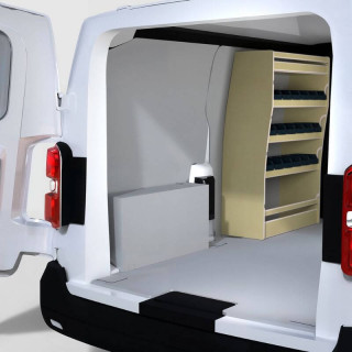 Aménagement Fiat Scudo 2022+ avec casier bois et bacs pour côté gauche