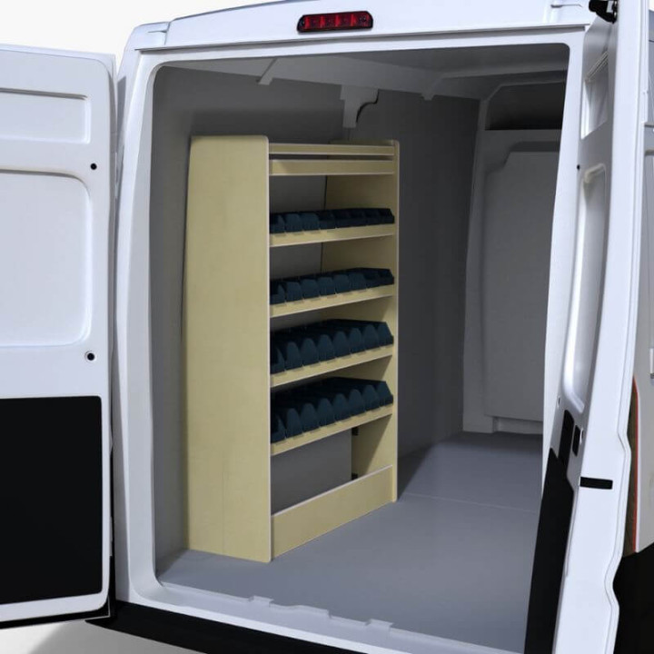 Aménagement bois Nissan Interstar 2022-2024 P400mm avec bacs