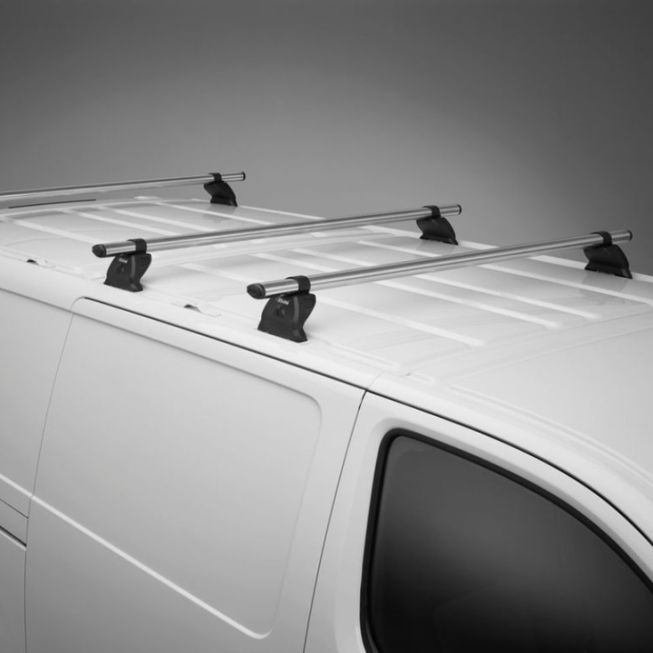 Barres de toit aluminium Rhino KammBar gris pour Opel Vivaro 2014-2019