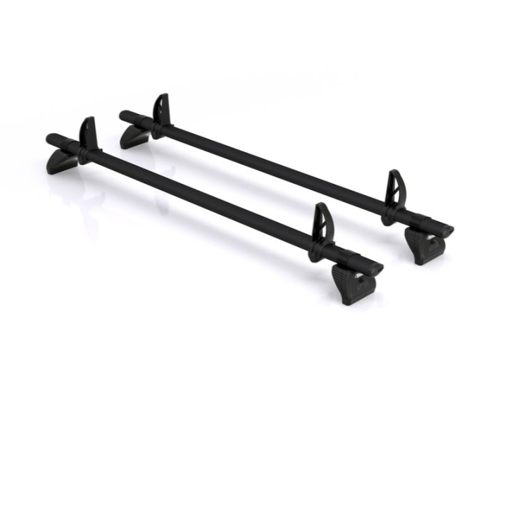2 barres de toit aluminium Rhino KammBar noir pour Toyota Proace City 2019+