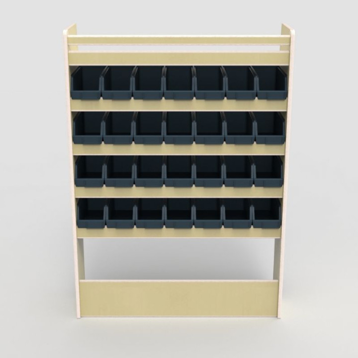 Casier de rangement en bois avec bacs pour utilitaire Ford Custom 2023+