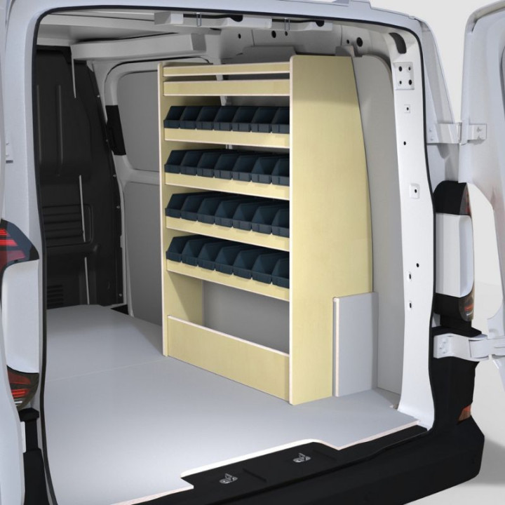 Aménagement bois droit Volkswagen T7 2025+ P380mm avec bacs
