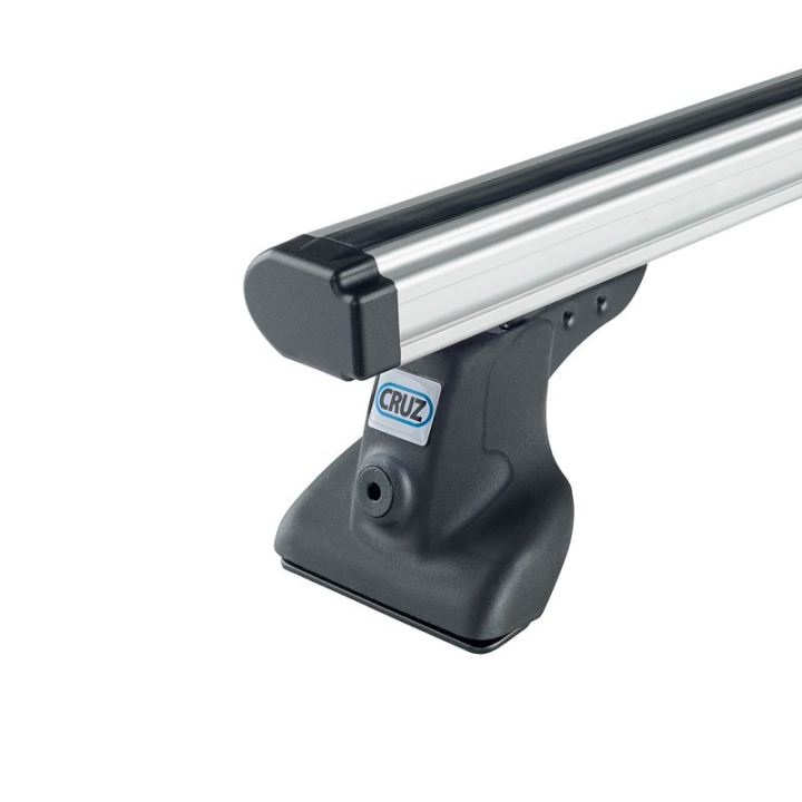 Barre de toit en aluminium gris Cruz vue de près pour Opel Vivaro 2014-2019