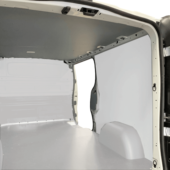 Protection plafond gris pour Mercedes eSprinter 2023+ Exemple sur Renault Trafic. La découpe sera spécifique à votre modèle