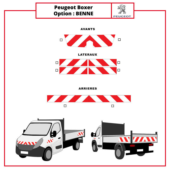 Kit de balisage - Peugeot Boxer II phase 3 Benne 2014+
