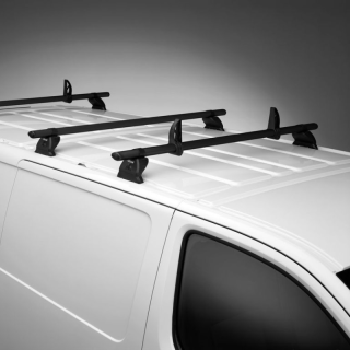 Barres de toit aluminium Rhino KammBar noir pour Volkswagen e-Transporter 2025+