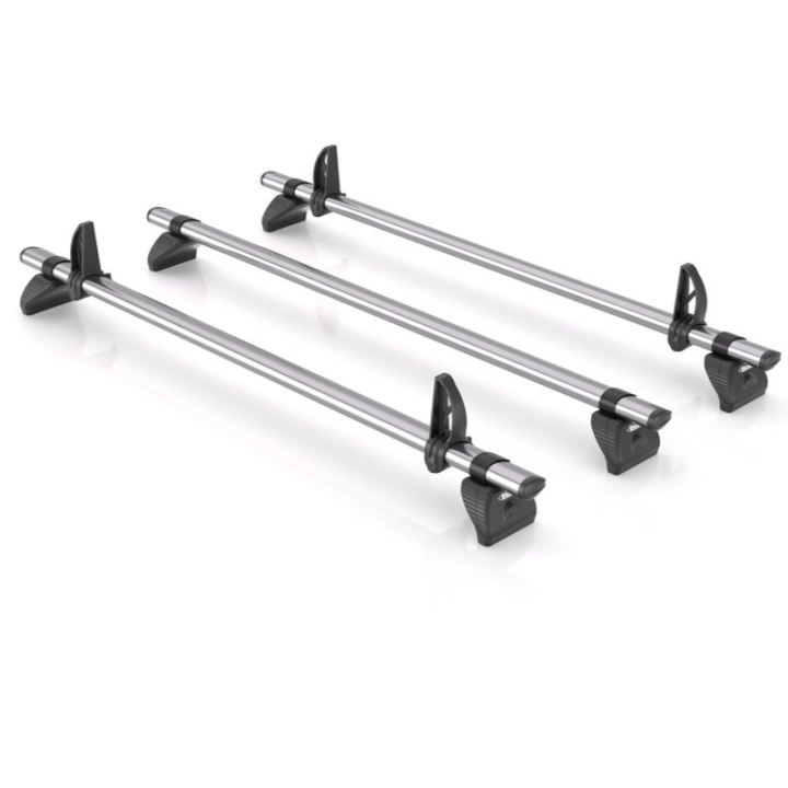 3 barres de toit aluminium Rhino KammBar gris pour Volkswagen e-Transporter 2025+