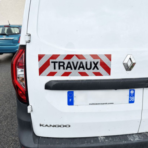 Bandeau TRAVAUX Magnétique - Classe B - 50x15 cm