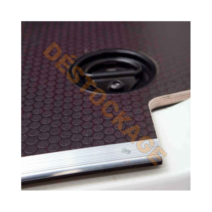 Plancher bois brun antidérapant pour Renault Master L3 2010-24 avec barres de seuil et coupelles de finition.