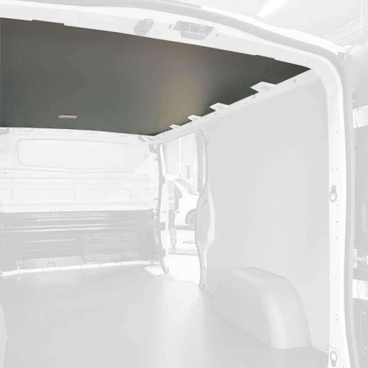 Protection plafond gris pour Fiat E-Scudo 2022+. Exemple sur Renault Trafic. La découpe sera spécifique à votre modèle