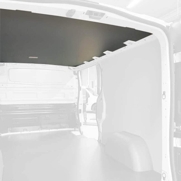 Protection plafond gris pour Opel Movano 2010-2021. Exemple sur Renault Trafic. La découpe sera spécifique à votre modèle