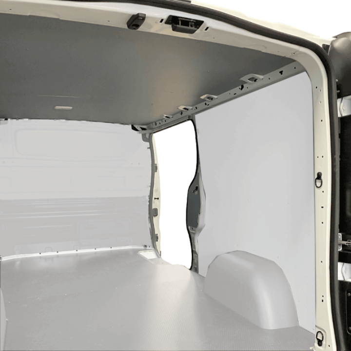 Protection plafond gris pour Toyota Proace City. Exemple sur Renault Trafic. La découpe sera spécifique à votre modèle