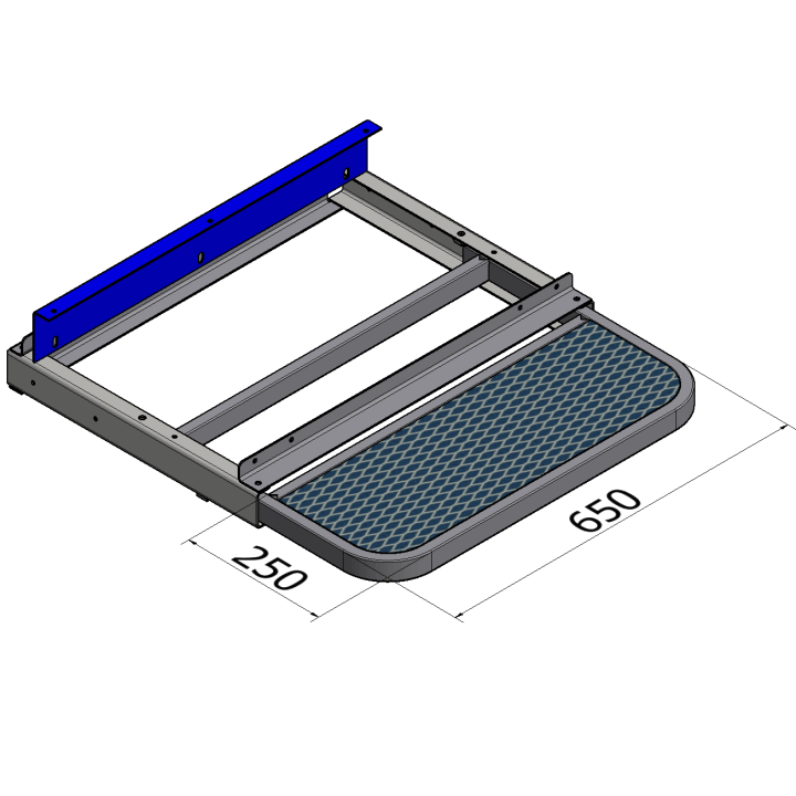 Dimensions marchepied latéral rétractable - Ford Transit